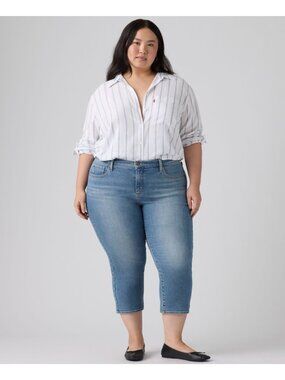 Levi's Trendy Plus Size 24W Blue 311 Shaping Skinny Capri Jeans MSRP $60